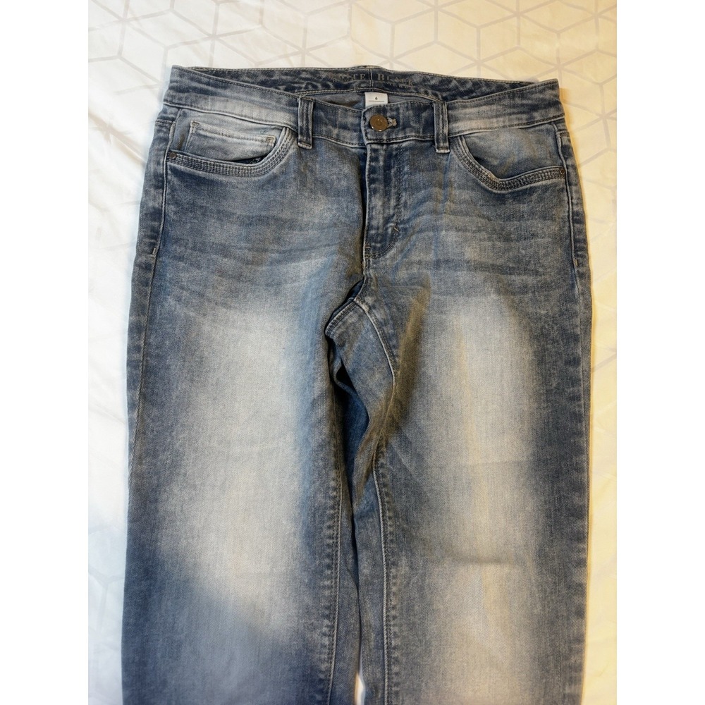 White House Black Market Jeans Womens 6 Blue Capri Y2K Style Zip Hem - Picture 13 of 15
